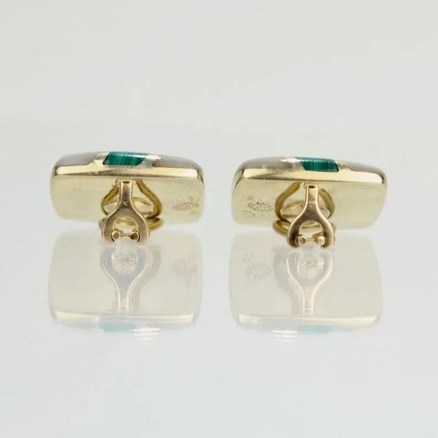 Asch Grossbardt Mosaic Multi-Gemstone Inlaid 14 Karat Gold Clip Earrings - 2 Pieces For Sale In Philadelphia - Image 6 of 6