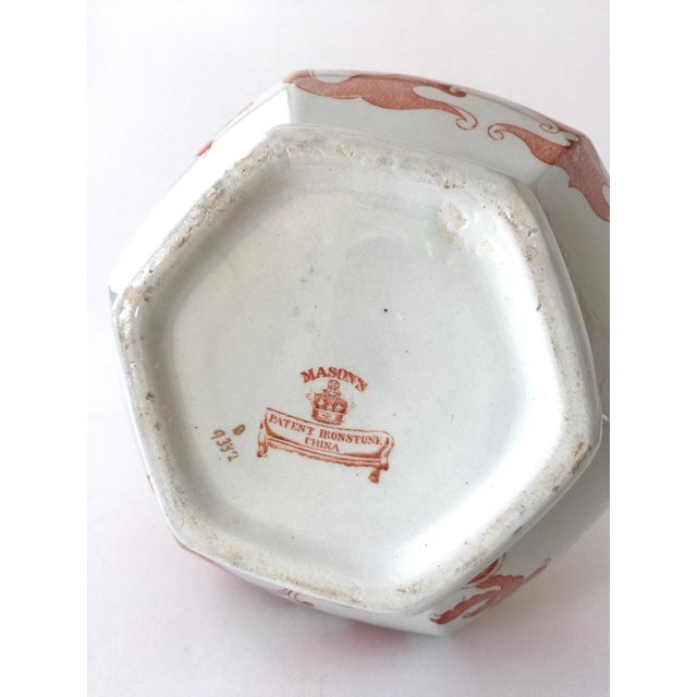Ceramic Large Mason’s Ironstone Ceramic Pitcher Jug in Chinese Dragon Pattern For Sale - Image 7 of 13