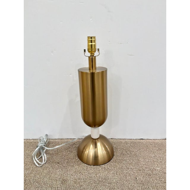 Modern Lamp White Quartz / Brass. Hourglass shape. Showroom floor sample.