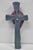 Vintage Religious Jesus Sculpted Resin Blue Mid Century Wall Crucifix Cross For Sale - Image 11 of 14