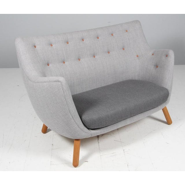 Poet Love Seat Sofa with Oak Legs by Finn Juhl, 1940s For Sale - Image 3 of 11