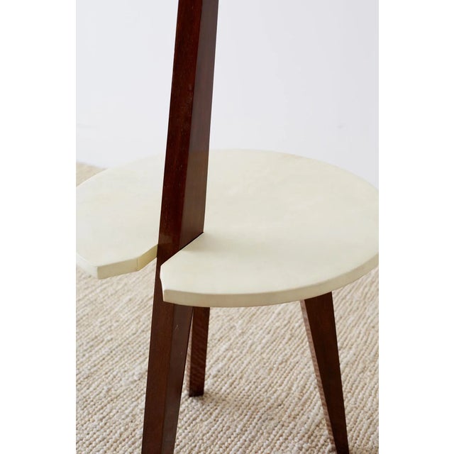 Deco Style Goatskin Vellum Drinks Table With Handle For Sale - Image 10 of 13