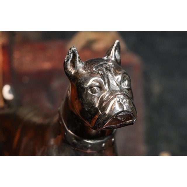 Solid Metal Cast Silverplate Antique Jennings Brothers Boxer Dog Statue Sculpture Pet For Sale In New York - Image 6 of 14