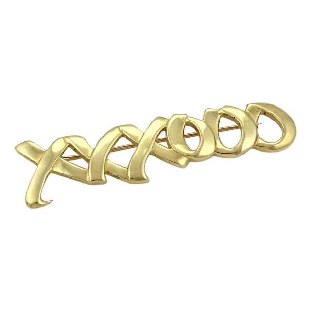 Tiffany & Co. Picasso 18k Yellow Gold Xo Brooch Pin For Sale