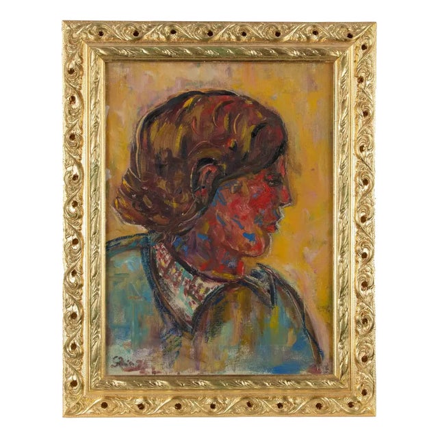 Sirio Pellegrini, Portrait, Painting, 1960s, Oil on Board, Framed For Sale