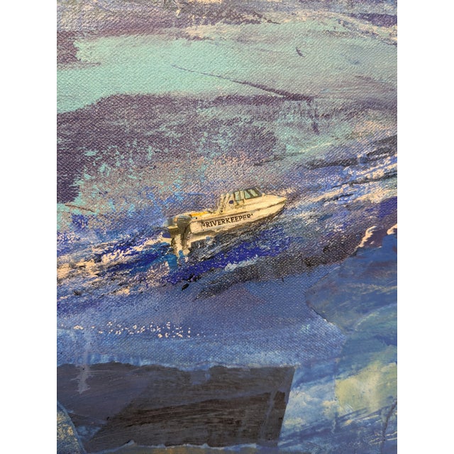 Buckman Bridge, Abstract Expressionist, Mixed Media on Canvas, Marsha Glazière For Sale In Jacksonville, FL - Image 6 of 9