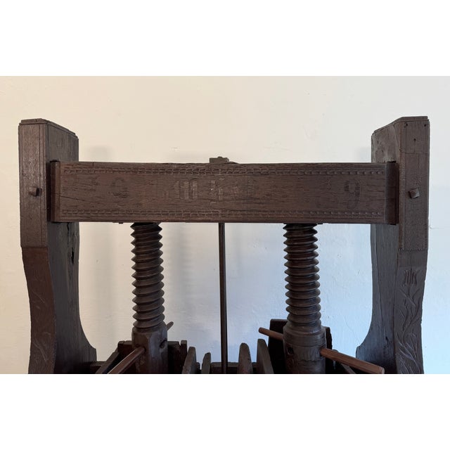 Brown Large Antique Rustic Wine Press For Sale - Image 8 of 18