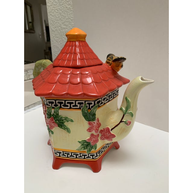 Ceramic Vintage Asian Teapots & Cream Pitcher, Set of Two For Sale - Image 7 of 11