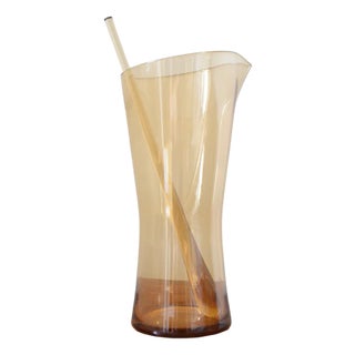 German Carafe with Stirrer by Heinrich Töpferhardt for Zwiesel Glas, 1950s, Set of 2 For Sale