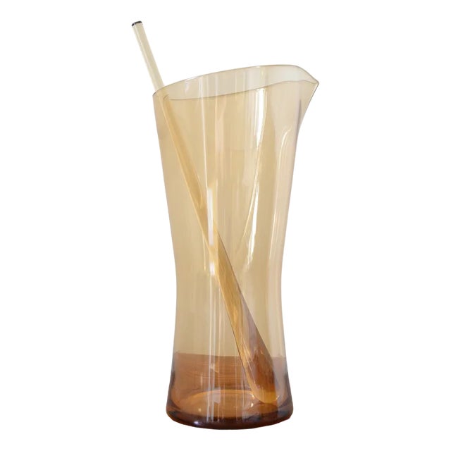 German Carafe with Stirrer by Heinrich Töpferhardt for Zwiesel Glas, 1950s, Set of 2 For Sale