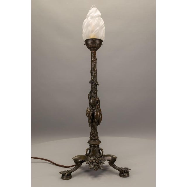Late 19th Century French Bronze and Glass Table Lamp by A. N. Cain For Sale - Image 17 of 18