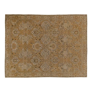 Authentic 19th Century Indian Amritsar Brown and Beige Handwoven Wool Rug For Sale