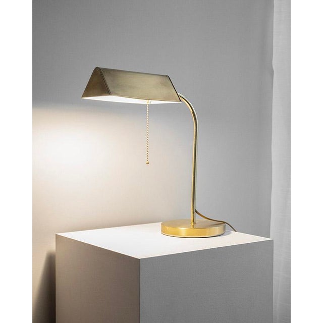 Banker Style Brass Table Lamp, Germany, 1970s For Sale - Image 6 of 10