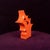 Abstract Orange Ceramic Sculptural Vase, 1980 For Sale - Image 3 of 18