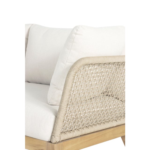 Cypress Teak Wood 2-Piece Left Arm Chaise Outdoor Sectional - Beige For Sale - Image 4 of 13