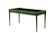 Painted Faux Malachite Desk with Black Leather Inlay with Gold Tooling, Soft Brass Accents