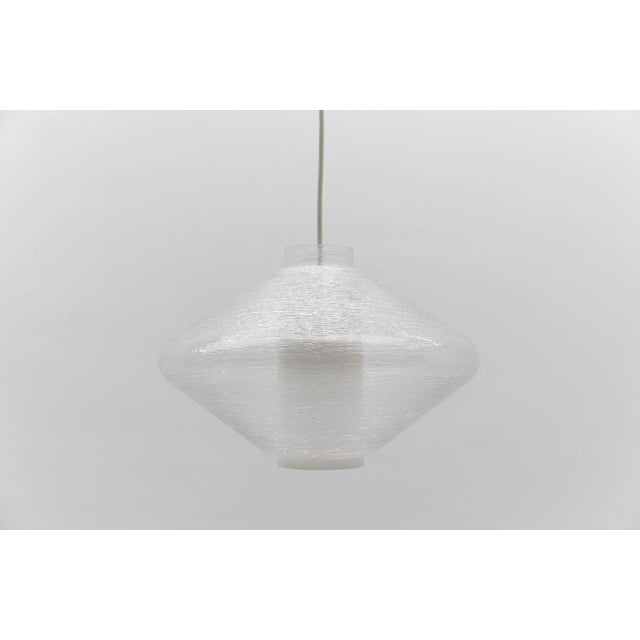 Pendant Light in Opal and Textured Glass, 1960s For Sale - Image 12 of 12