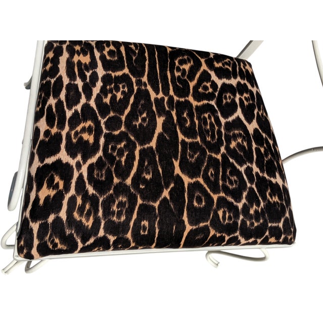 Vintage Neoclassical Metal Lyre Arm Chair With Leopard Seat Cushion For Sale - Image 9 of 12