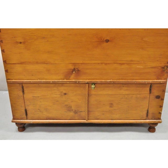 Brown 19th C. French Country Primitive Pine Wood 2 Tier Dovetailed Farmhouse Dough Box For Sale - Image 8 of 12