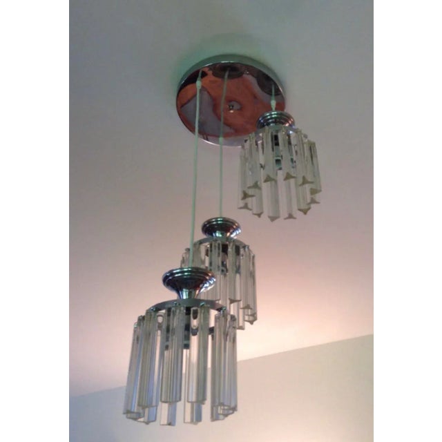 Vintage 1970s Sculpture 3-Light Murano Glass Cluster Cylinder Pendant, Italy For Sale - Image 12 of 13