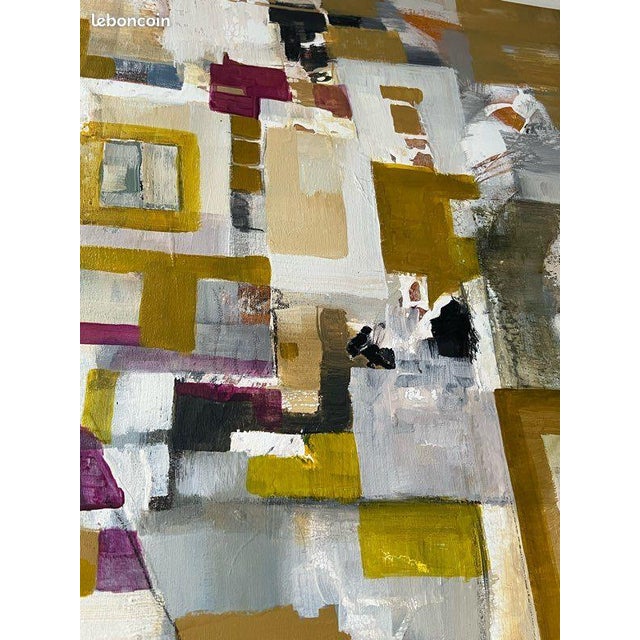 Abstract Composition, Acrylic Painting on Canvas, 2000s For Sale - Image 9 of 14