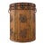 Vintage Bamboo Rattan Wood Storage Chest Brass Accents Woven Basket With Lid 16” For Sale