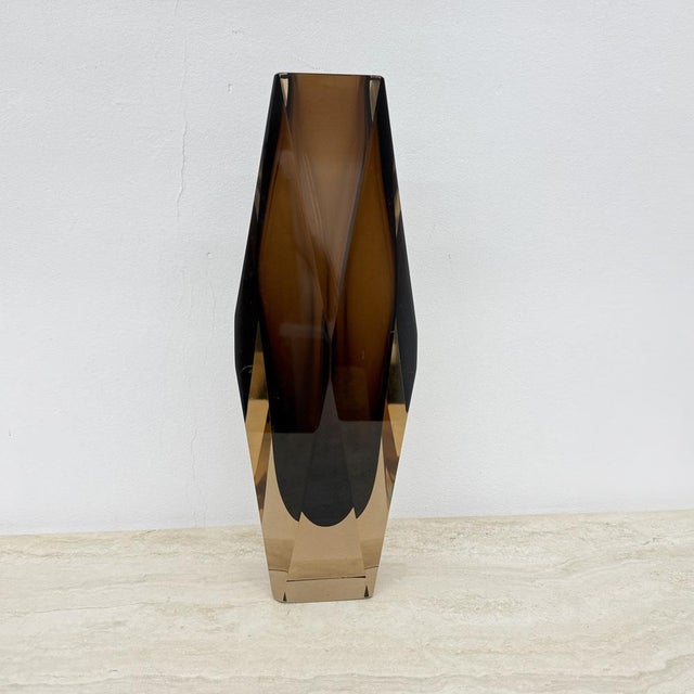 Murano Sommerso Glass Faceted Vase by Flavio Poli, 1970s For Sale - Image 17 of 18