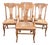 Antique Quarter-Sawn Oak Dining Chairs With Embossed Leather Seats - Set of 4 For Sale