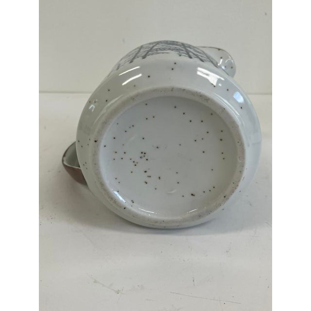 Blue & White Porcelain Bamboo Pitcher – Vintage Asian Export For Sale In Orlando - Image 6 of 7