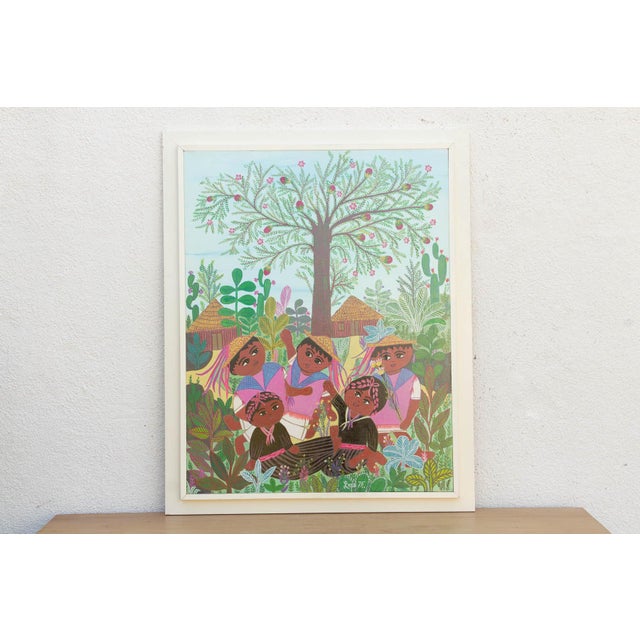 Mexican Original Manuel Lepe Mexican Native Art Painting For Sale - Image 3 of 12