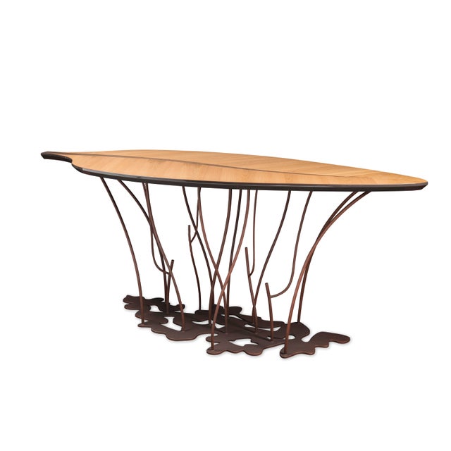 Wood Leaf Fenice Console Table by Marco Segantin for VGnewtrend For Sale - Image 7 of 7