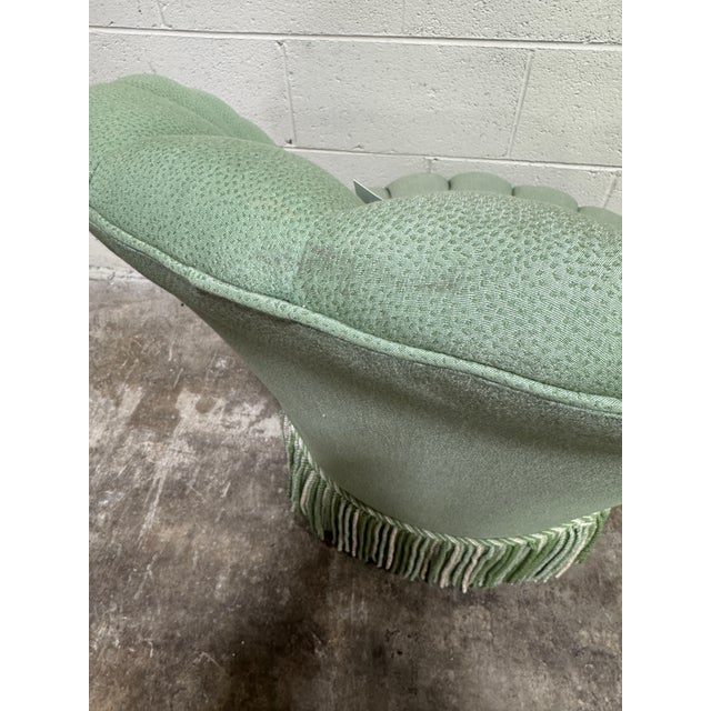 1980s Vintage Upholstered Slipper Shell Chair For Sale - Image 5 of 9
