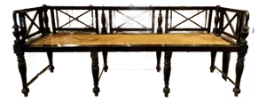 Early 20th Century Continental Style Carved and Ebonized Settee