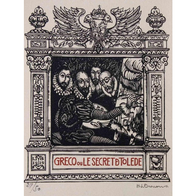 Henri Louis Bracons, Greco ou le secret de Tolede, Original Woodcut Print, 1918 For Sale - Image 3 of 3