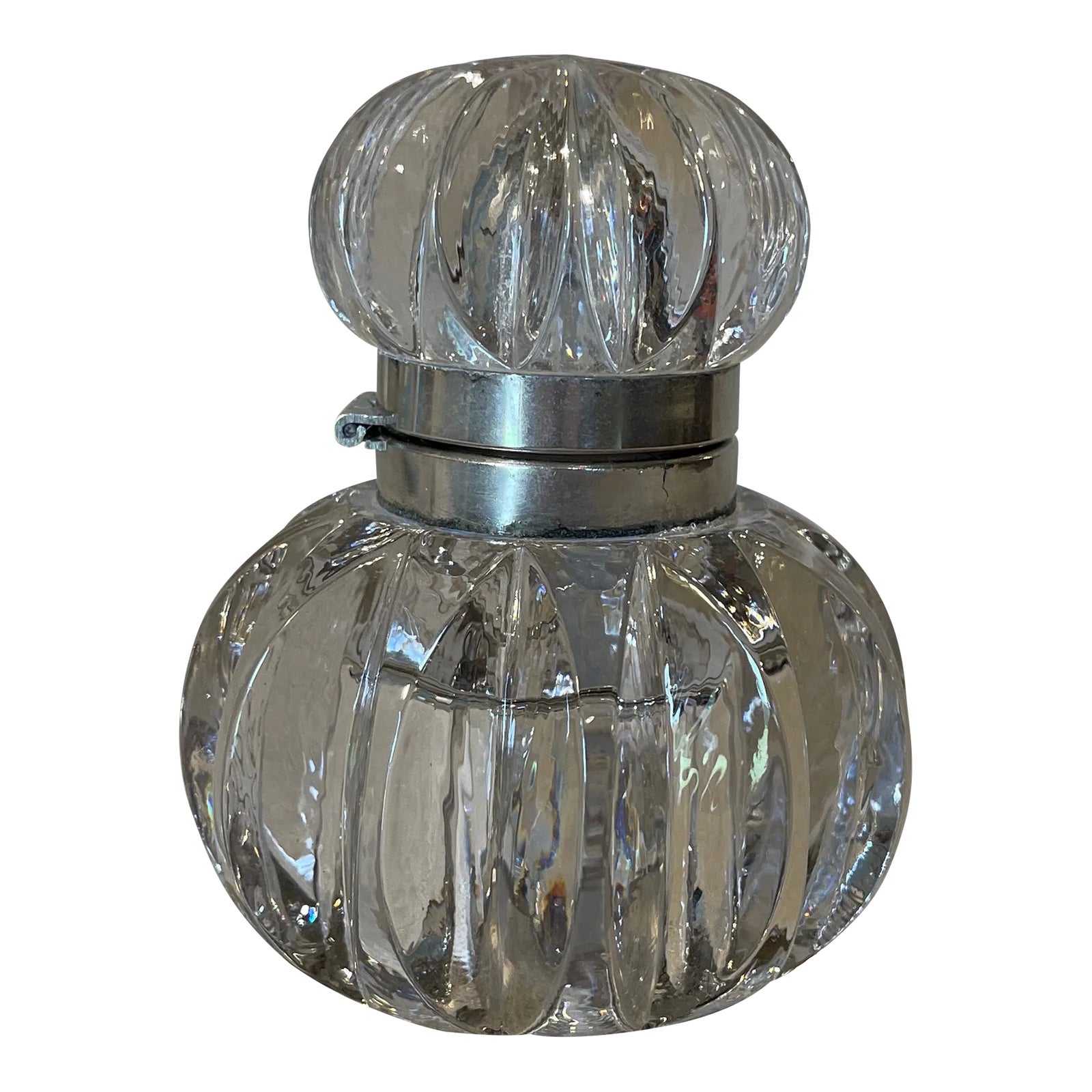 Antique Crystal Glass Inkwell | Chairish