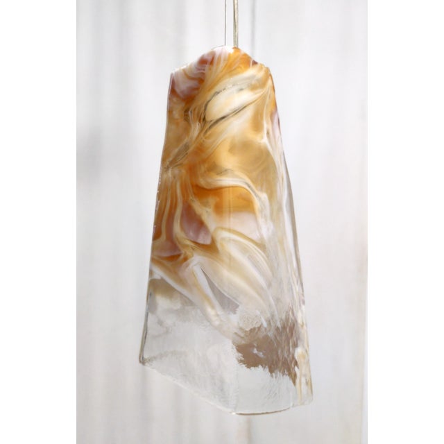 Vintage Orange Murano Glass and Brass Pendant from La Murrina, 1970s For Sale - Image 6 of 18