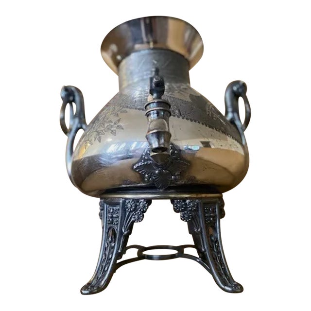 1869 Rogers Smith & Co. Silver Samovar – Ornate Victorian Masterpiece For Sale