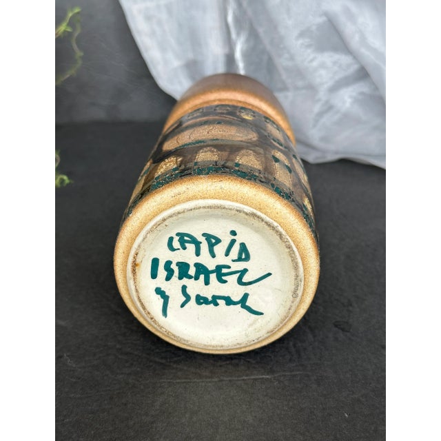 Lapid Israel Modern Studio Art Pottery Vase For Sale - Image 9 of 10