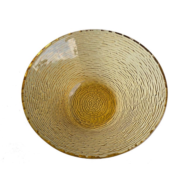 Vintage 1960s Anchor Hocking Gold Lido Soreno Glass Serving Bowl For Sale - Image 9 of 10