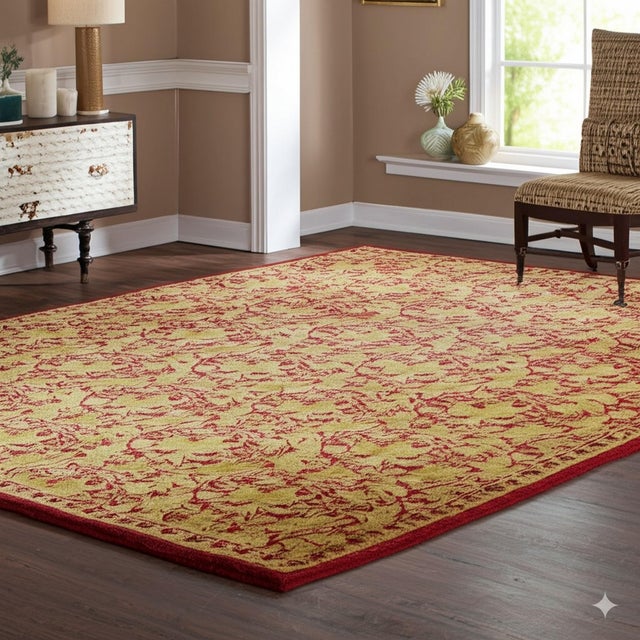 Textile 9x12 Celia Unique Ivory Floral Guard Stripe Modern Hand Knotted Afghan Wool Rug For Sale - Image 7 of 7