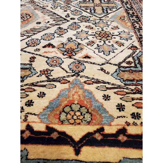 Antique Persian Bakhshaish Carpet, Handmade Wool Rug, Ivory and Rust For Sale - Image 17 of 18