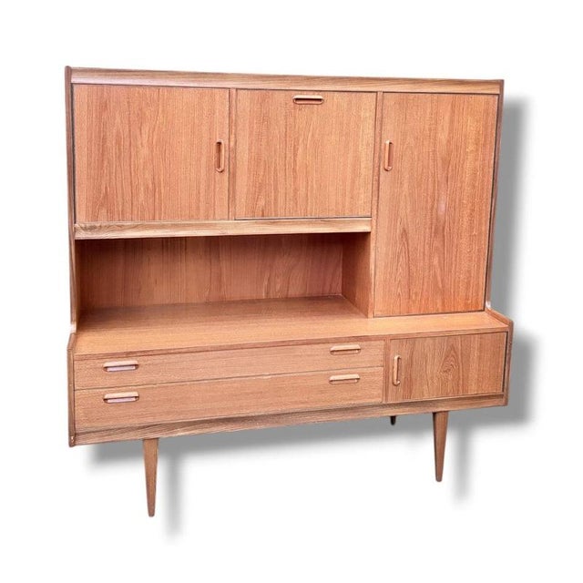 Mid-Century Teak Highboard with Integrated Handles from Alfred Cox For Sale - Image 6 of 10