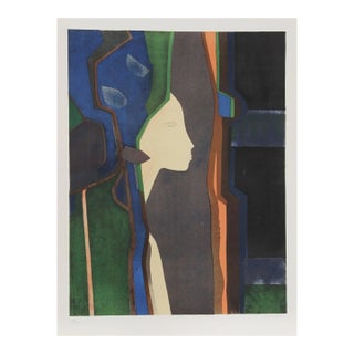 Minaux Original Lithograph Helene-Dame Et Miroir Signed & Numbered 1974 For Sale