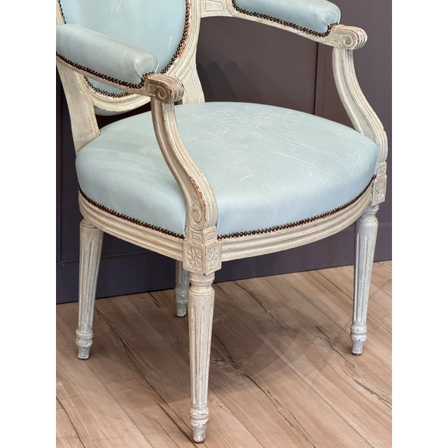 Late 18th Century Late 18th Century Gustav III White-Painted and Upholstered Chair For Sale - Image 5 of 10