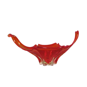 Large Red Murano Glass Bowl, 1950s