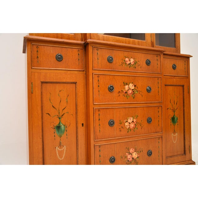 Georgian Painted Satinwood Display Bookcase, 1950s For Sale - Image 10 of 13