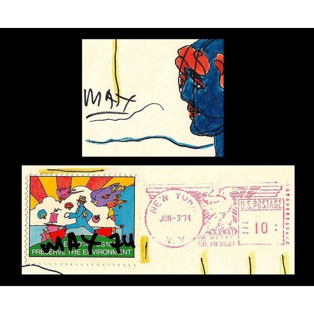 Pop Art 1970s Pop Art Profile with Expo '74 Preserve the Environment Stamp, Peter Max For Sale - Image 3 of 4