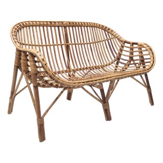 Vintage Italian Bamboo Sofa, 1960s For Sale