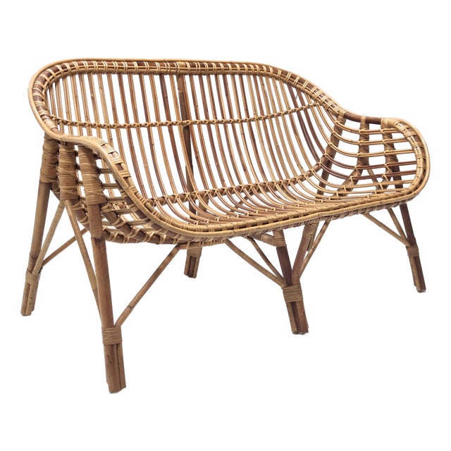 Vintage Italian Bamboo Sofa, 1960s For Sale