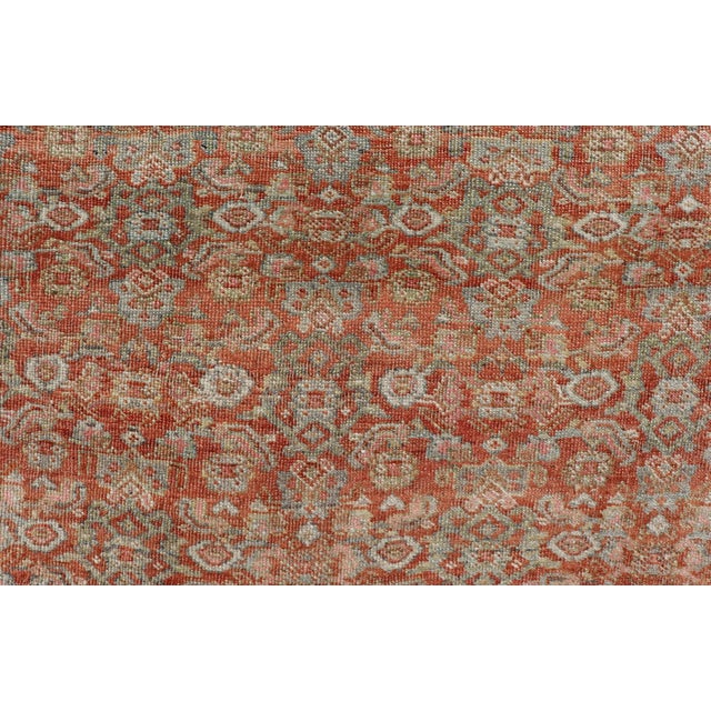 Antique Persian Bidjar Rug in Herati Design With Medallion in Soft Muted Colors For Sale - Image 9 of 15